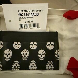 Alexander McQueen Black/White Skull Card Holder
